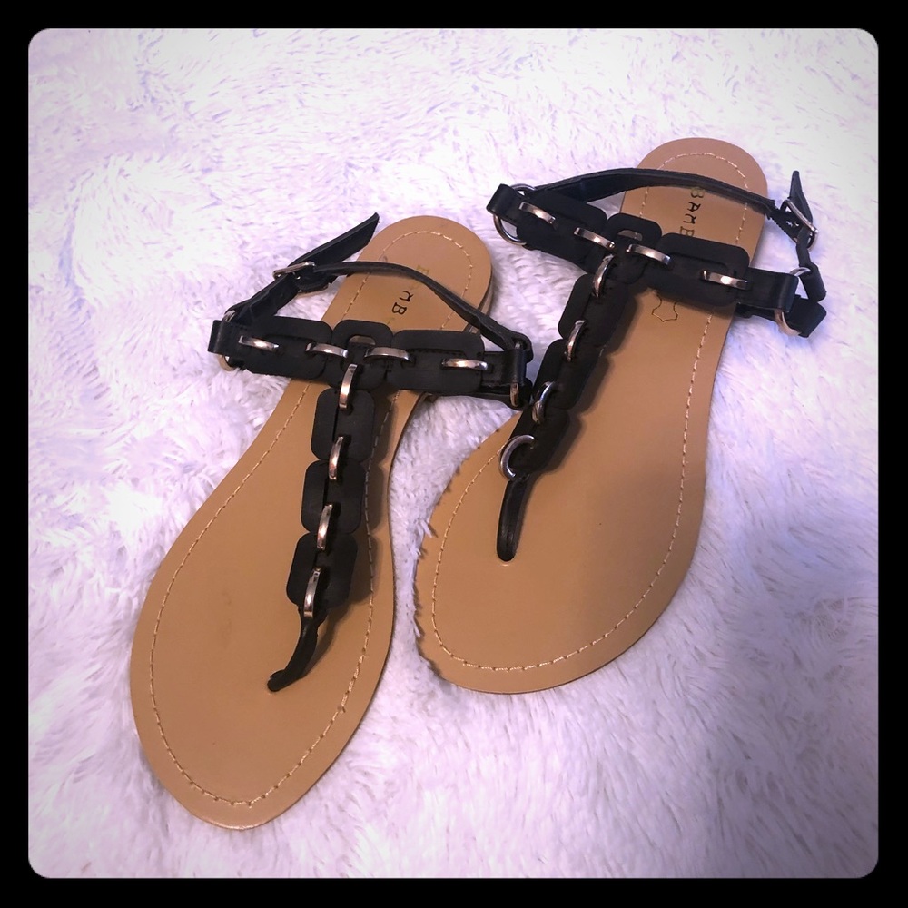 Black and Gold Sandals